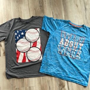 Lot of 2 boys Sz L athletic shirts